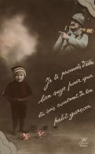 "Je te promets d'être bien sage pour que tu sois content de ton petit garçon", 1914-1918             Carte postale coul.             Europeana, FRAD048-012-005-101